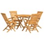 Juego de comedor para jardín 5 piezas madera maciza de teca de , Conjuntos de jardín - Ref: Foro24-3155026, Precio: 437,29 €,...