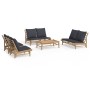 Set de muebles de jardín 5 piezas bambú con cojines gris oscuro de , Conjuntos de jardín - Ref: Foro24-3156484, Precio: 713,5...