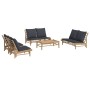 Set de muebles de jardín 5 piezas bambú con cojines gris oscuro de , Conjuntos de jardín - Ref: Foro24-3156484, Precio: 713,5...