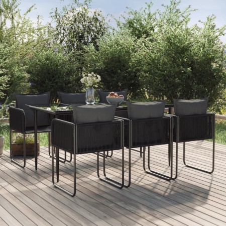 Juego de comedor para jardín 7 piezas negro de , Conjuntos de jardín - Ref: Foro24-3156501, Precio: 560,51 €, Descuento: %