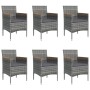 Juego de comedor de jardín 7 piezas con cojines gris y negro de , Conjuntos de jardín - Ref: Foro24-3156645, Precio: 481,47 €...