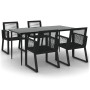 Juego de comedor de jardín 5 piezas ratán PVC negro de , Conjuntos de jardín - Ref: Foro24-3156548, Precio: 440,34 €, Descuen...