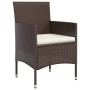 Juego de comedor de jardín 7 piezas con cojines marrón y negro de , Conjuntos de jardín - Ref: Foro24-3156613, Precio: 510,73...