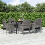 Juego de comedor de jardín 7 piezas con cojines gris y negro de , Conjuntos de jardín - Ref: Foro24-3156605, Precio: 463,14 €...