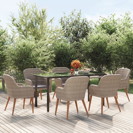 Juego de comedor para jardín 7 piezas con cojines marrón de , Conjuntos de jardín - Ref: Foro24-3156723, Precio: 880,80 €, De...