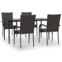 Juego de comedor de jardín 5 piezas ratán sintético marrón de , Conjuntos de jardín - Ref: Foro24-3156672, Precio: 338,01 €, ...