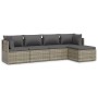 Set de muebles de jardín 5 pzas y cojines ratán sintético gris de , Conjuntos de jardín - Ref: Foro24-3157319, Precio: 460,99...