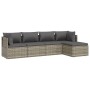 Set de muebles de jardín 5 pzas y cojines ratán sintético gris de , Conjuntos de jardín - Ref: Foro24-3157319, Precio: 460,99...