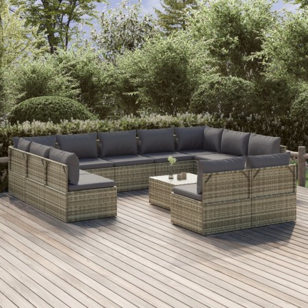 Set de muebles de jardín 12 pzas cojines ratán sintético gris de , Conjuntos de jardín - Ref: Foro24-3157346, Precio: 1,00 €,...