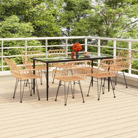 Juego de comedor de jardín 7 piezas ratán sintético de , Conjuntos de jardín - Ref: Foro24-3157849, Precio: 586,87 €, Descuen...
