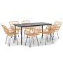 Juego de comedor de jardín 7 piezas ratán sintético de , Conjuntos de jardín - Ref: Foro24-3157849, Precio: 586,87 €, Descuen...