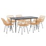 Juego de comedor de jardín 7 piezas ratán sintético de , Conjuntos de jardín - Ref: Foro24-3157849, Precio: 586,87 €, Descuen...