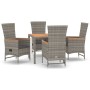 Set comedor de jardín 5 piezas con cojines ratán sintético gris de , Conjuntos de jardín - Ref: Foro24-3157547, Precio: 613,7...