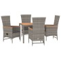 Set comedor de jardín 5 piezas con cojines ratán sintético gris de , Conjuntos de jardín - Ref: Foro24-3157547, Precio: 613,7...