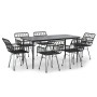 Juego de comedor de jardín 7 piezas ratán sintético negro de , Conjuntos de jardín - Ref: Foro24-3157856, Precio: 574,83 €, D...