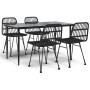 Juego de comedor de jardín 5 piezas ratán sintético negro de , Conjuntos de jardín - Ref: Foro24-3157882, Precio: 403,39 €, D...
