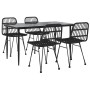Juego de comedor de jardín 5 piezas ratán sintético negro de , Conjuntos de jardín - Ref: Foro24-3157882, Precio: 403,39 €, D...