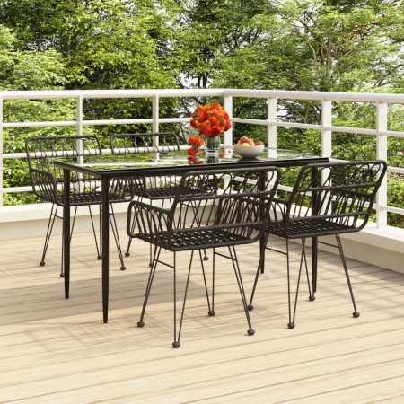 Juego de comedor de jardín 5 piezas ratán sintético negro de , Conjuntos de jardín - Ref: Foro24-3157854, Precio: 381,61 €, D...