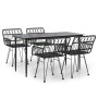 Juego de comedor de jardín 5 piezas ratán sintético negro de , Conjuntos de jardín - Ref: Foro24-3157854, Precio: 381,61 €, D...
