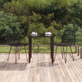 Juego de comedor de jardín 3 piezas ratán sintético negro de , Conjuntos de jardín - Ref: Foro24-3157894, Precio: 230,32 €, D...
