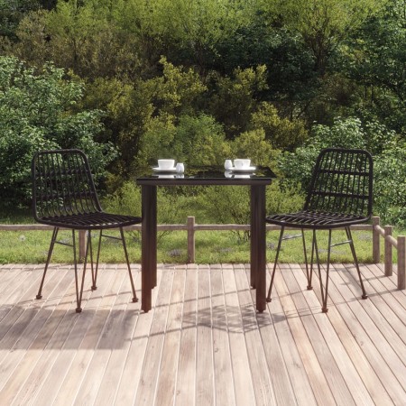 Juego de comedor de jardín 3 piezas ratán sintético negro de , Conjuntos de jardín - Ref: Foro24-3157894, Precio: 230,32 €, D...