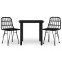 Juego de comedor de jardín 3 piezas ratán sintético negro de , Conjuntos de jardín - Ref: Foro24-3157894, Precio: 230,32 €, D...