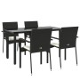 Set de muebles jardín 5 pzas con cojines ratán sintético negro de , Conjuntos de jardín - Ref: Foro24-3185133, Precio: 369,63...