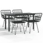 Juego de comedor de jardín 5 piezas ratán sintético negro de , Conjuntos de jardín - Ref: Foro24-3157868, Precio: 384,30 €, D...