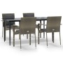 Set comedor jardín 5 pzas y cojines ratán sintético negro gris de , Conjuntos de jardín - Ref: Foro24-3185104, Precio: 415,57...