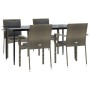 Set comedor jardín 5 pzas y cojines ratán sintético negro gris de , Conjuntos de jardín - Ref: Foro24-3185104, Precio: 415,57...