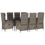 Set comedor jardín 9 pzas y cojines ratán sintético negro gris de , Conjuntos de jardín - Ref: Foro24-3185184, Precio: 1,00 €...