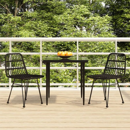 Juego de comedor de jardín 3 piezas ratán sintético negro de , Conjuntos de jardín - Ref: Foro24-3157880, Precio: 249,94 €, D...