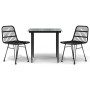 Juego de comedor de jardín 3 piezas ratán sintético negro de , Conjuntos de jardín - Ref: Foro24-3157880, Precio: 249,94 €, D...