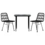 Juego de comedor de jardín 3 piezas ratán sintético negro de , Conjuntos de jardín - Ref: Foro24-3157880, Precio: 249,94 €, D...