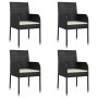 Set de muebles jardín 5 pzas con cojines ratán sintético negro de , Conjuntos de jardín - Ref: Foro24-3185144, Precio: 334,73...