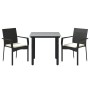 Set comedor de jardín 3 pzas con cojines ratán sintético negro de , Conjuntos de jardín - Ref: Foro24-3185131, Precio: 203,05...