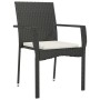 Set comedor de jardín 3 pzas con cojines ratán sintético negro de , Conjuntos de jardín - Ref: Foro24-3185131, Precio: 203,05...