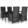 Set de muebles jardín 5 pzas con cojines ratán sintético negro de , Conjuntos de jardín - Ref: Foro24-3185171, Precio: 611,33...