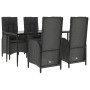 Set de muebles jardín 5 pzas con cojines ratán sintético negro de , Conjuntos de jardín - Ref: Foro24-3185171, Precio: 611,33...