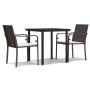 Juego comedor jardín 3 piezas y cojines ratán sintético y acero de , Conjuntos de jardín - Ref: Foro24-3186953, Precio: 188,6...
