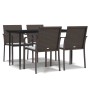Juego comedor jardín 5 piezas y cojines ratán sintético y acero de , Conjuntos de jardín - Ref: Foro24-3186945, Precio: 334,9...