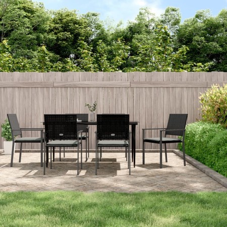Juego comedor jardín 7 piezas y cojines ratán sintético y acero de , Conjuntos de jardín - Ref: Foro24-3187010, Precio: 389,6...