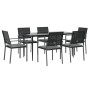 Juego comedor jardín 7 piezas y cojines ratán sintético y acero de , Conjuntos de jardín - Ref: Foro24-3187010, Precio: 389,6...
