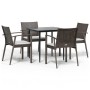 Juego comedor jardín 5 piezas y cojines ratán sintético y acero de , Conjuntos de jardín - Ref: Foro24-3186970, Precio: 369,9...