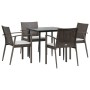Juego comedor jardín 5 piezas y cojines ratán sintético y acero de , Conjuntos de jardín - Ref: Foro24-3186970, Precio: 369,9...