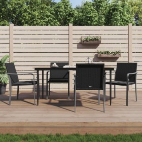 Juego comedor jardín 5 piezas y cojines ratán sintético y acero de , Conjuntos de jardín - Ref: Foro24-3186947, Precio: 353,8...