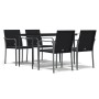 Juego comedor jardín 5 piezas y cojines ratán sintético y acero de , Conjuntos de jardín - Ref: Foro24-3186947, Precio: 353,8...