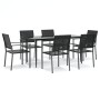 Juego de comedor para jardín 7 piezas ratán sintético y acero de , Conjuntos de jardín - Ref: Foro24-3187012, Precio: 353,21 ...