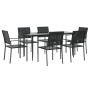 Juego de comedor para jardín 7 piezas ratán sintético y acero de , Conjuntos de jardín - Ref: Foro24-3187012, Precio: 353,21 ...