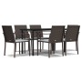 Juego comedor jardín 7 piezas y cojines ratán sintético y acero de , Conjuntos de jardín - Ref: Foro24-3186958, Precio: 409,7...